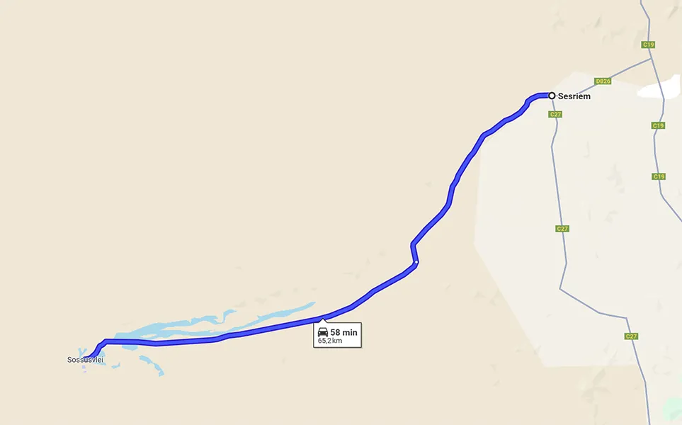 Route de Sessriem à Deadvlei